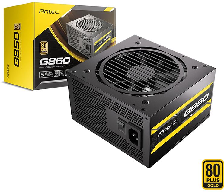 Fuente De Poder Antec G850, 850W, Semi Modular, 80 PLUS GOLD, Negro