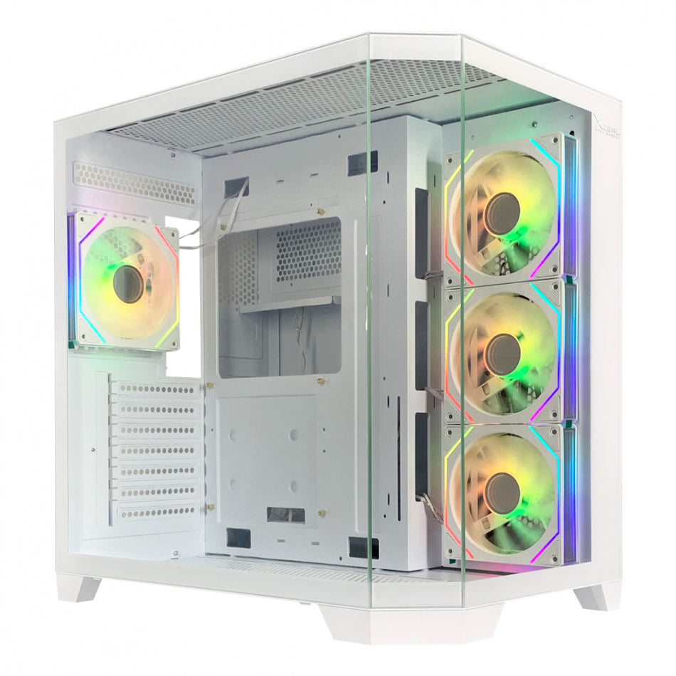 Gabinete Xzeal X-Tron XZ150, Midi-Tower, ATX/M-ATX, Vidrio Templado, 4xVent ARGB, Sin Fuente, Blanco
