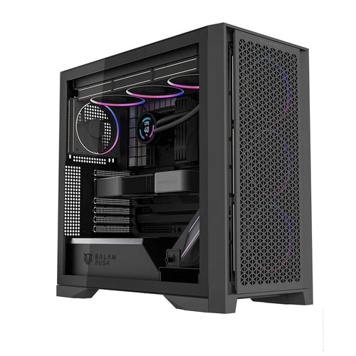 Gabinete Gamer Balam Rush Carbono Polar Twin Mate 9900, Media torre, ATX/Micro-ATX/Mini-ITX, 5x Vent., Negro