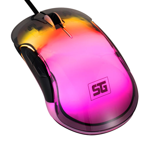 Mouse Vorago MO-505 Optico, traslucido 7 Botones, 3200 DPI, RGB, Negro