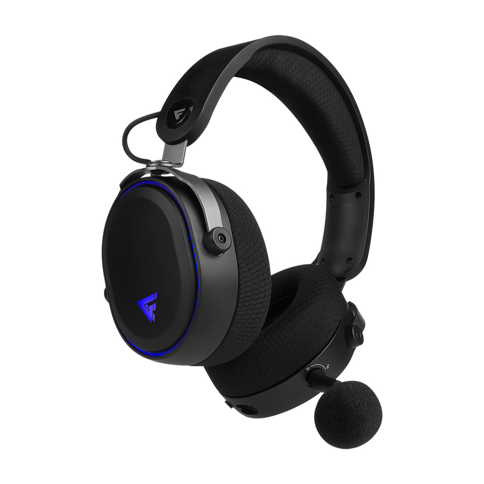 Diadema Game Factor HSB600 Gamer Inalambrica, Bluetooth, 3.5mm, Microfono Removible, 7.1, Negro