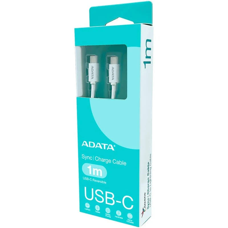 Cable ADATA USB-C a USB-C, 1 Metro, Blanco