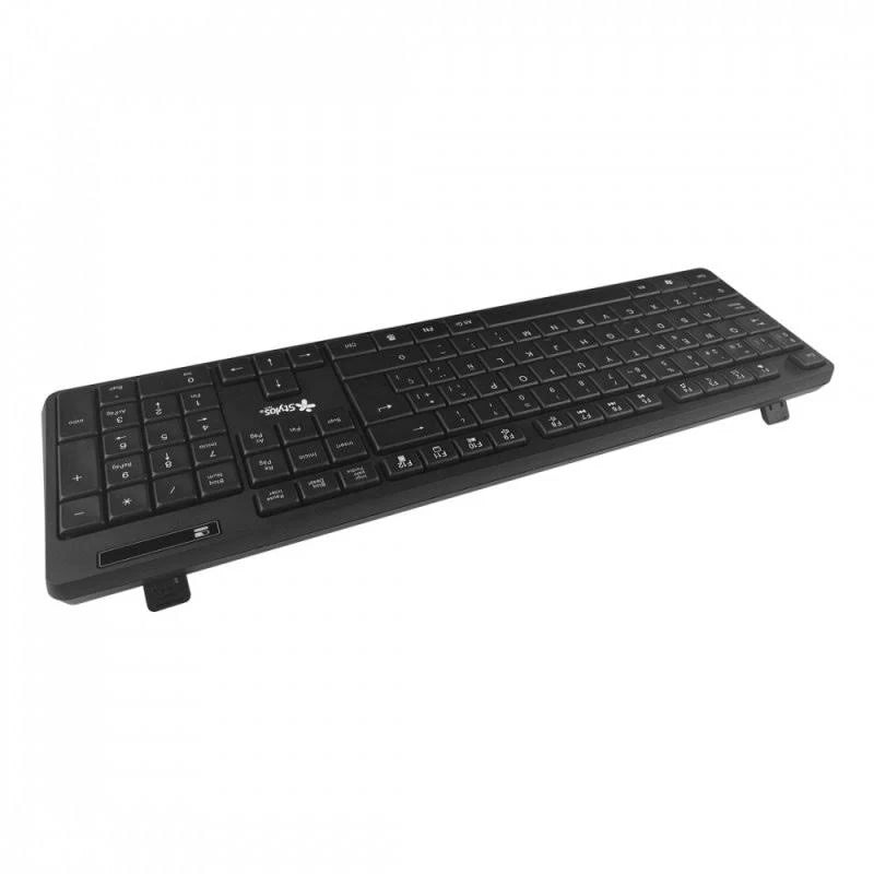 Teclado Inalambrico Stylos STPTEC4B, 106 teclas, Multimedia, Receptor 2.4GHZ, Negro