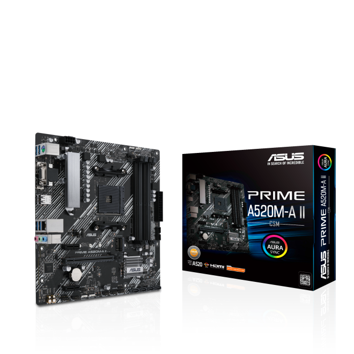 Tarjeta Madre Asus Prime A520M-A II CSM, AMD AM4, 4 DDR4