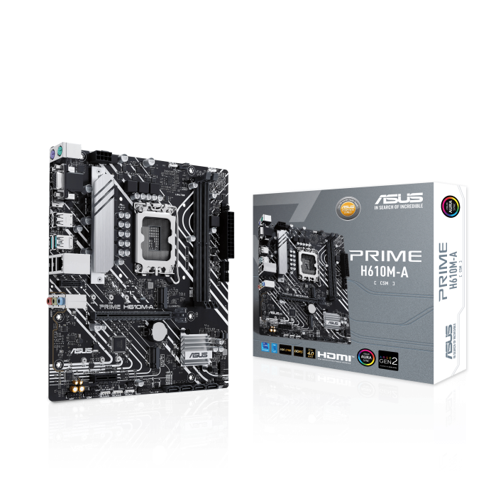 Tarjeta Madre Asus PRIME H610M-A CSM, LGA 1700, DDR5, 2x Slots M.2, 1x HDMI, 1x DP