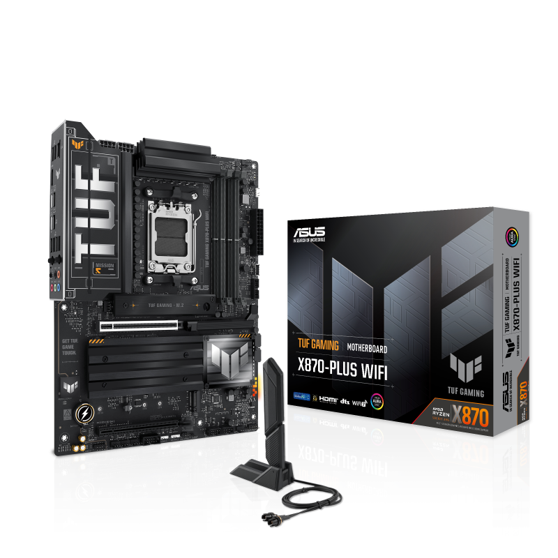 Tarjeta madre ASUS TUF GAMING X870-PLUS WIFI, AMD AM5, DDR5-SDRAM, 192GB