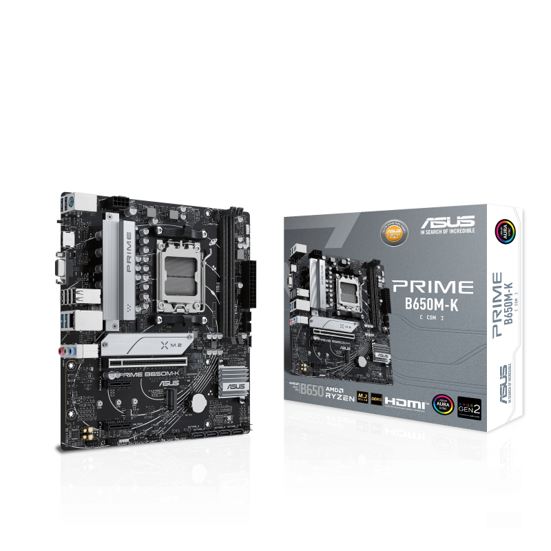 Tarjeta madre ASUS PRIME B650M-K Socket AM5, 2 DDR5-SDRAM, PCI-e 5.0, VGA/HDMI